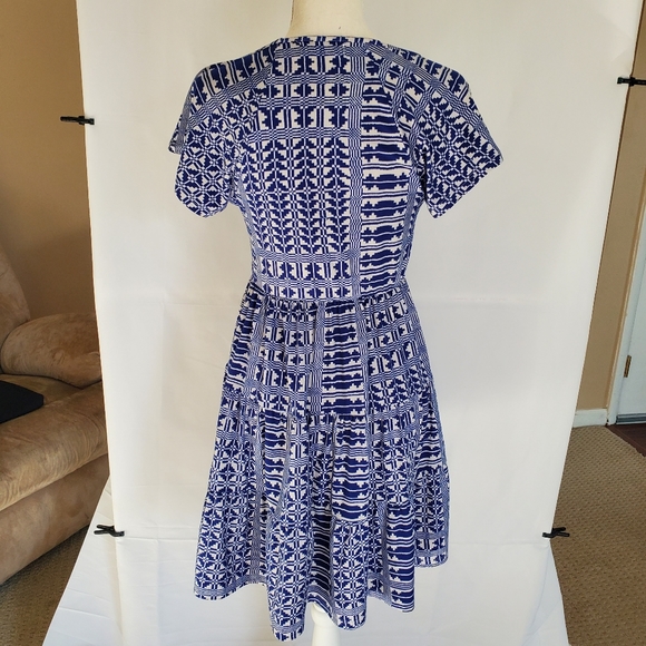 Urban outfitters geo pattern blue and white mini dress, Small - Picture 3 of 8